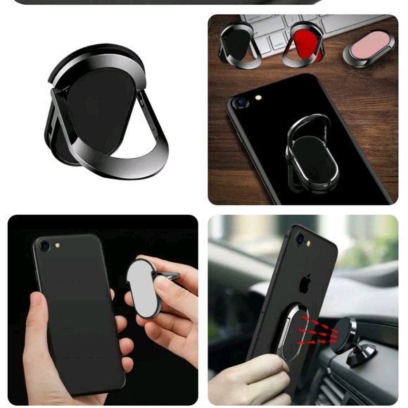 360°Rotation Finger Ring Holder Stand Magnetic Bracket For Mobile Phone - Picture 2 of 7